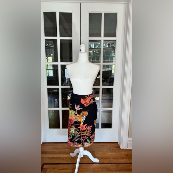 $100 Anthropologie +Michelle Morin Artist Collab Tiger Knit Skirt Sz M - Picture 5 of 8